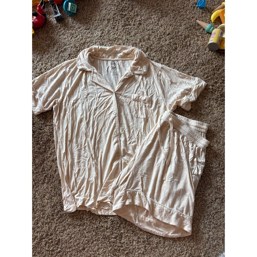 Bum Bunny cream bamboo pajama set